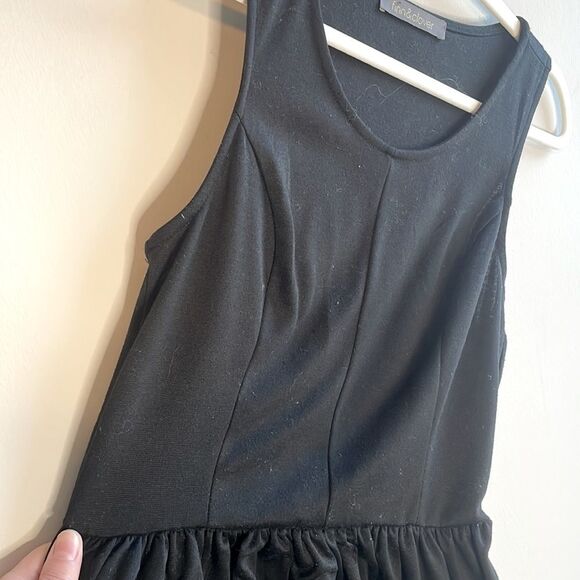 Black Tank Top Dress with White Lace on Bottom Size L - Picture 3 of 5